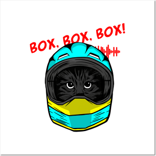 funny cat driver – Box, box, box! (Nando) Posters and Art